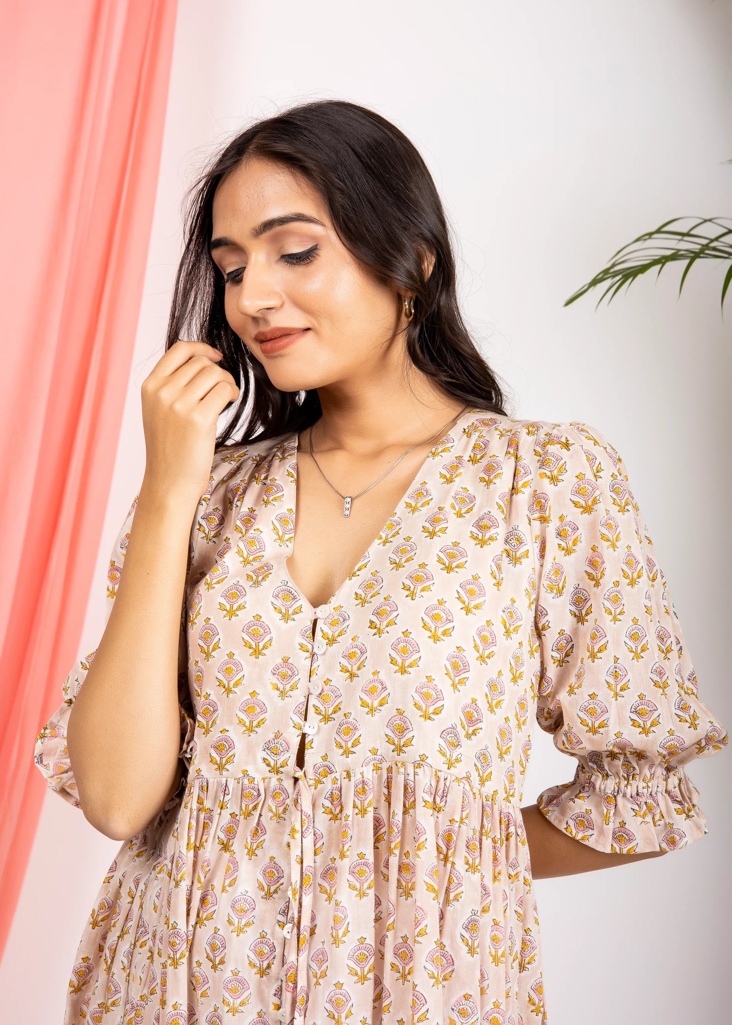 The Jaipur Art Cotton Floral Dress, Size L