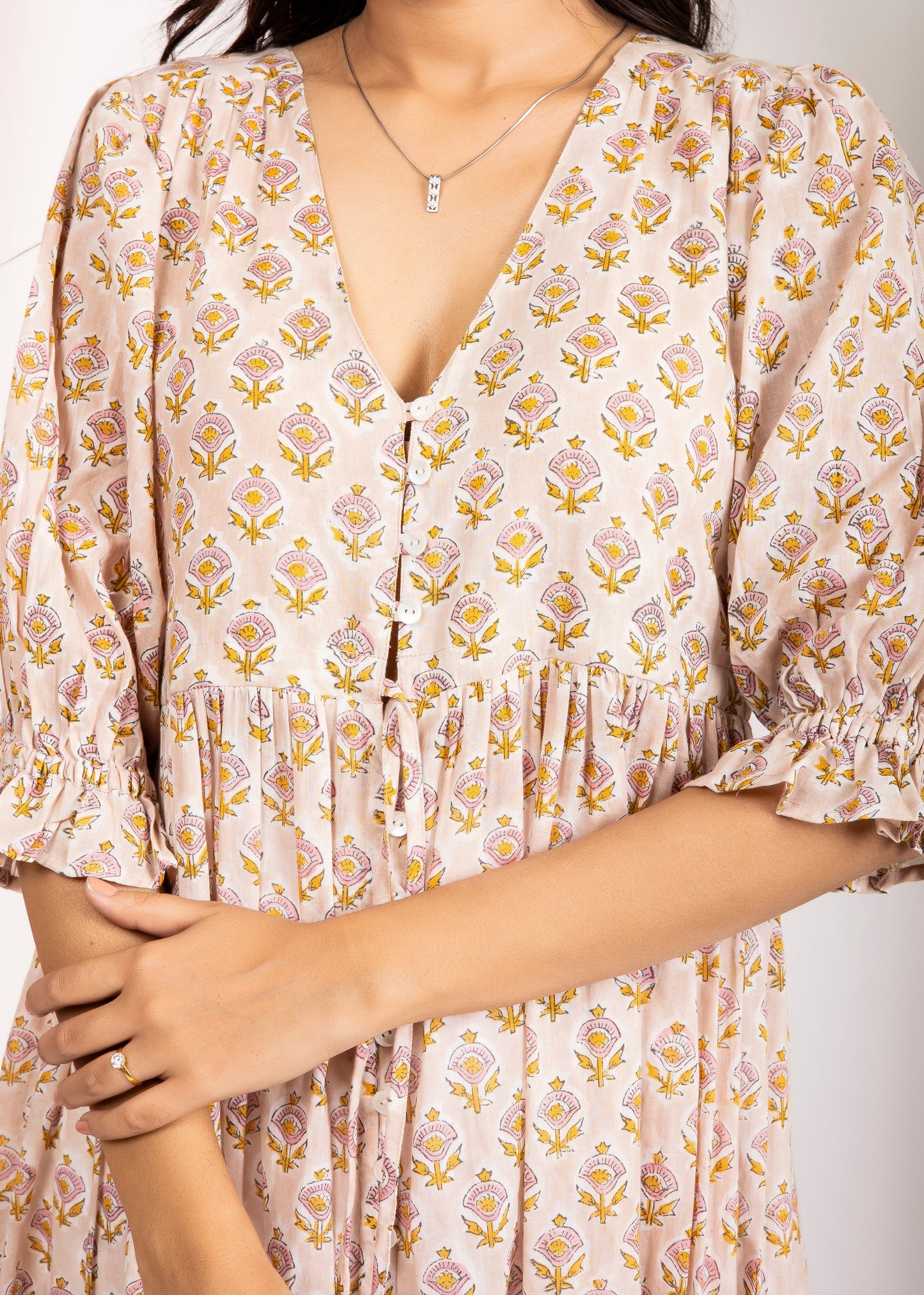 The Jaipur Art Cotton Floral Dress, Size L