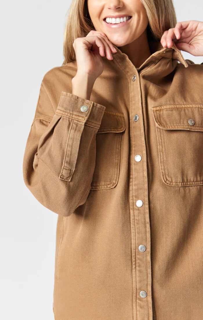 NWT Mavi Light Brown Shacket, Size XL