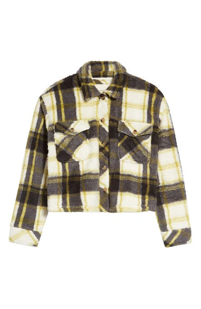 Thread & Supply Crop Fleece Plaid Jacket, Size M