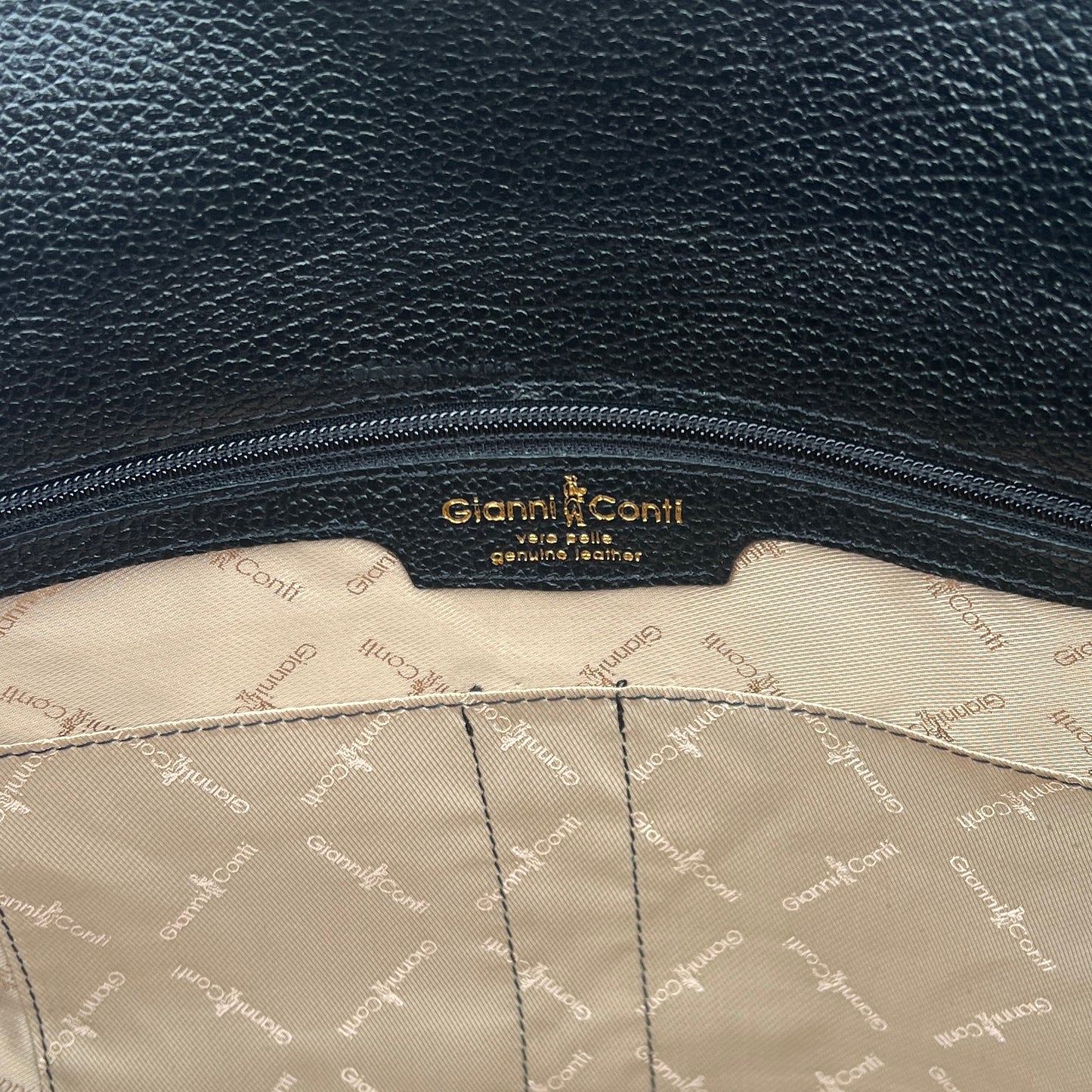 Gianni Conti Genuine Leather Black Handbag