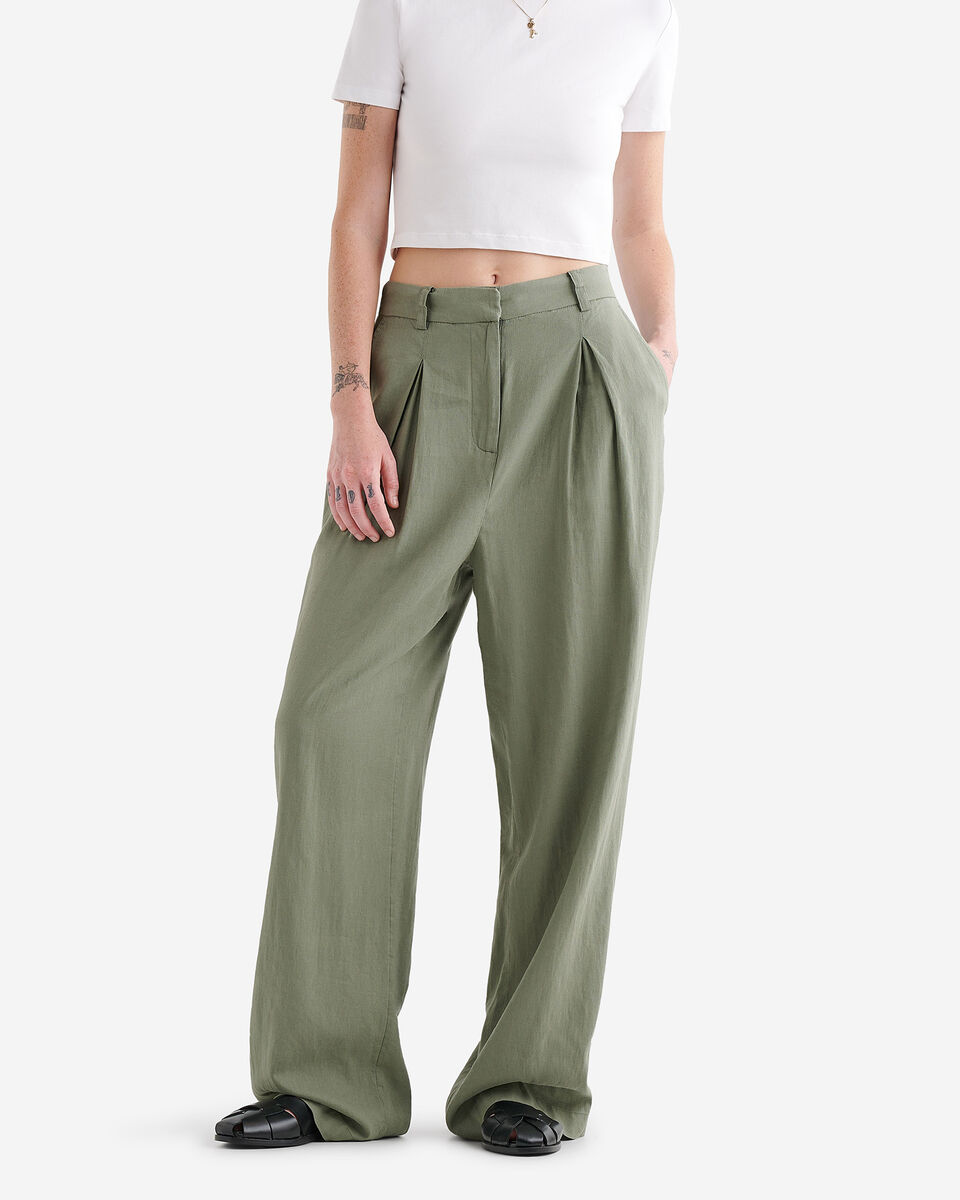 Roots Sage Green Linen Trousers, Size 10