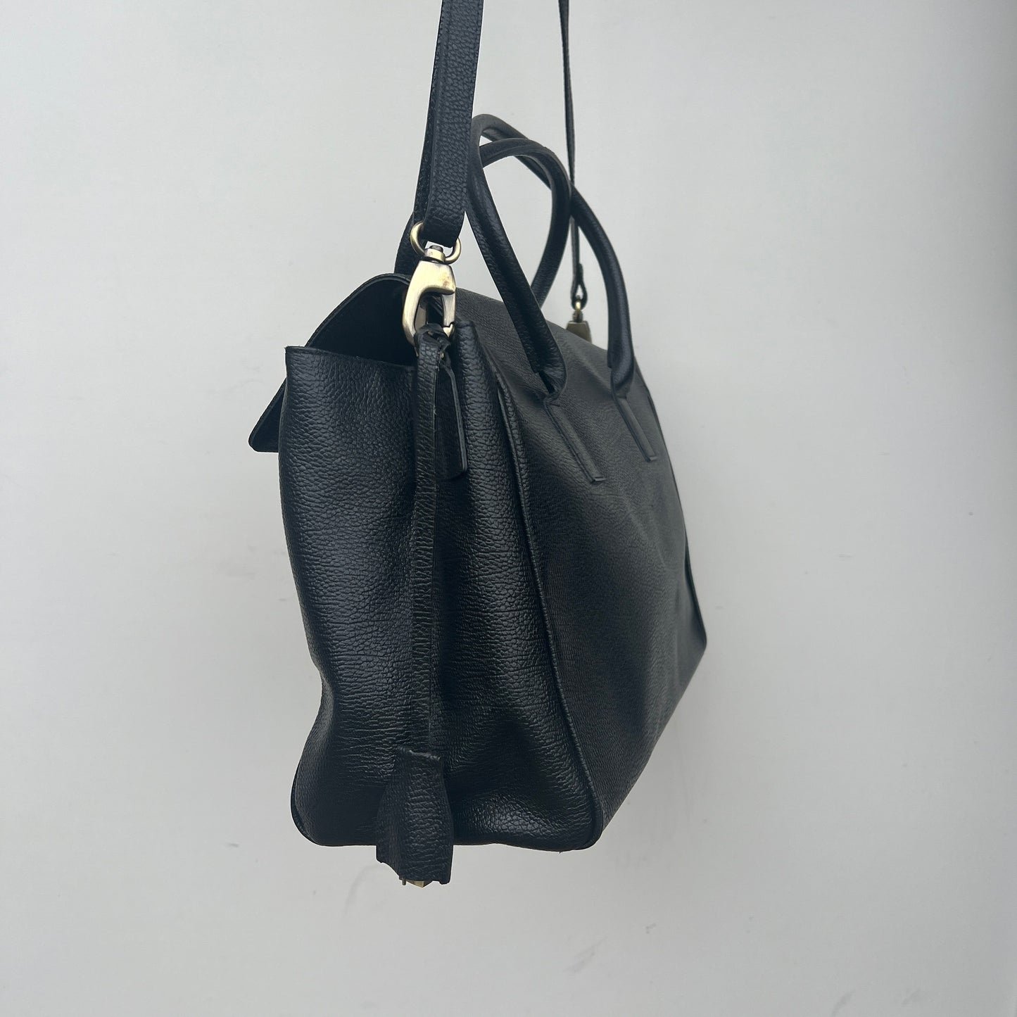 Gianni Conti Genuine Leather Black Handbag