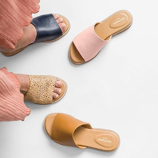 Hush Puppies Mustard Brown Lexi Slides, Size 9