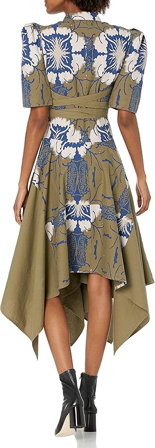 Making The Cut Cotton Green Floral Dress, Size M