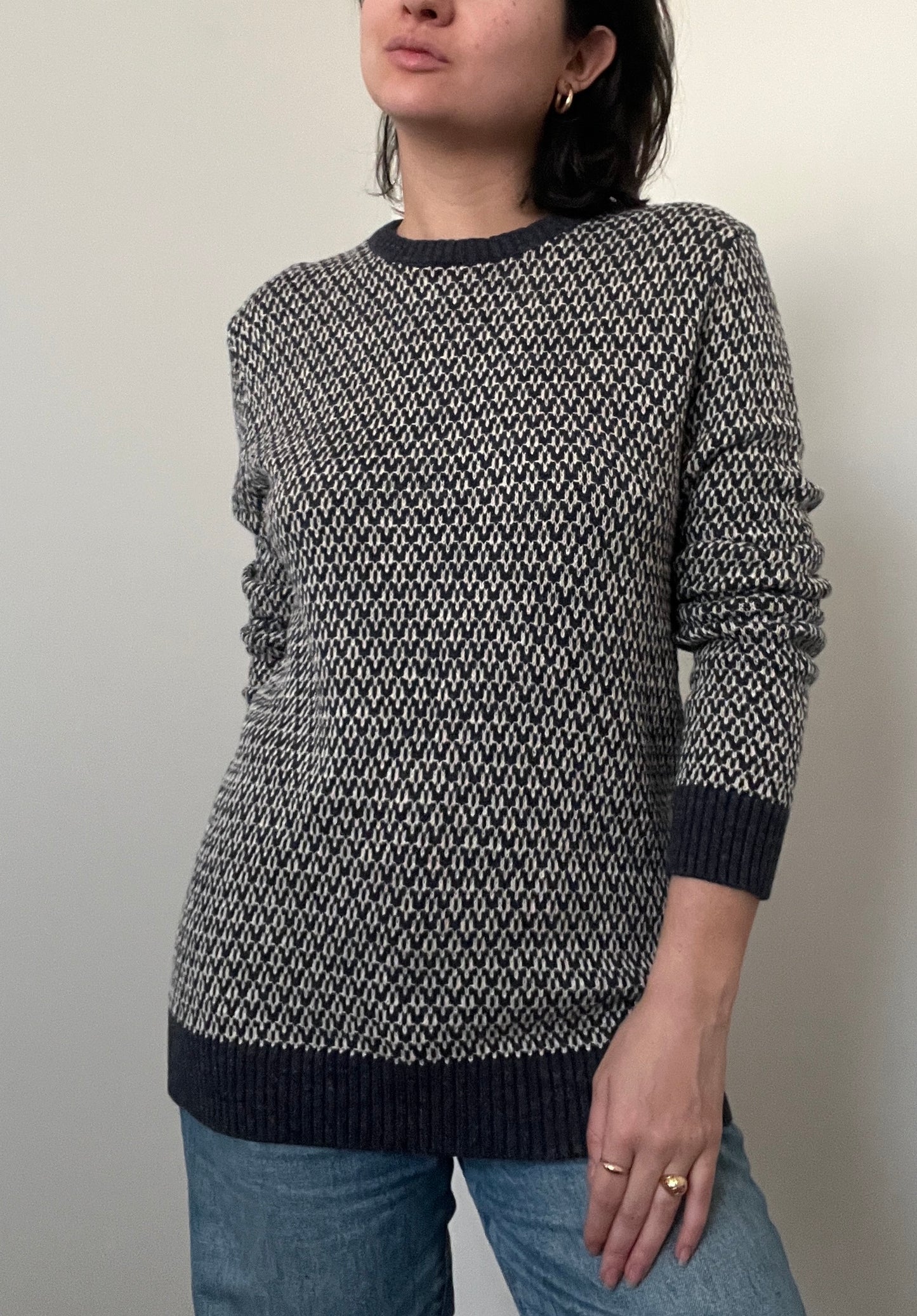 NWT Jack & Jones Blue & Cream Rombos Sweater, Size M