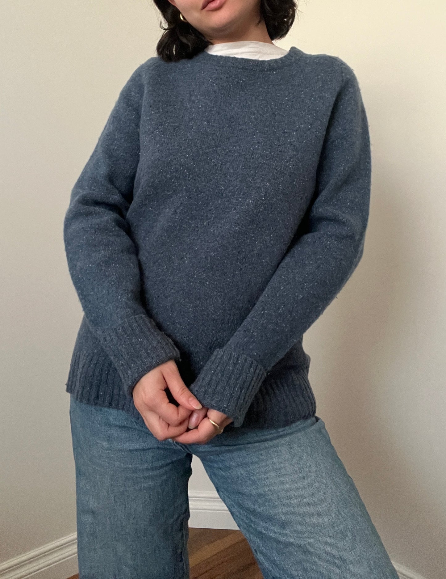 Levi Heather Blue Wool Sweater, Size M