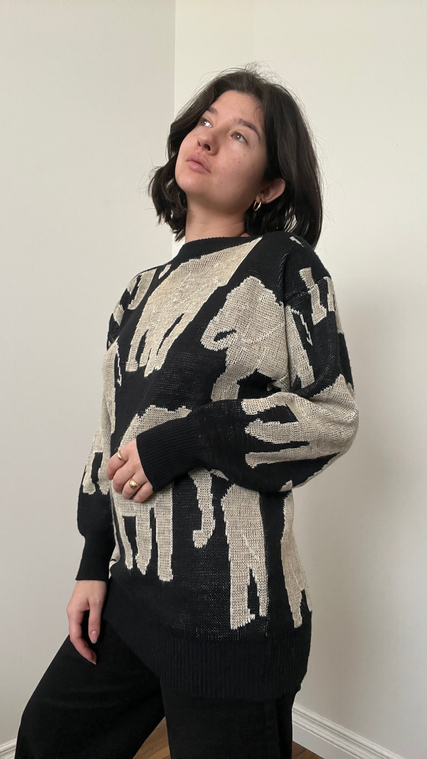 Vintage Elephant Crewneck Sweater, Size M