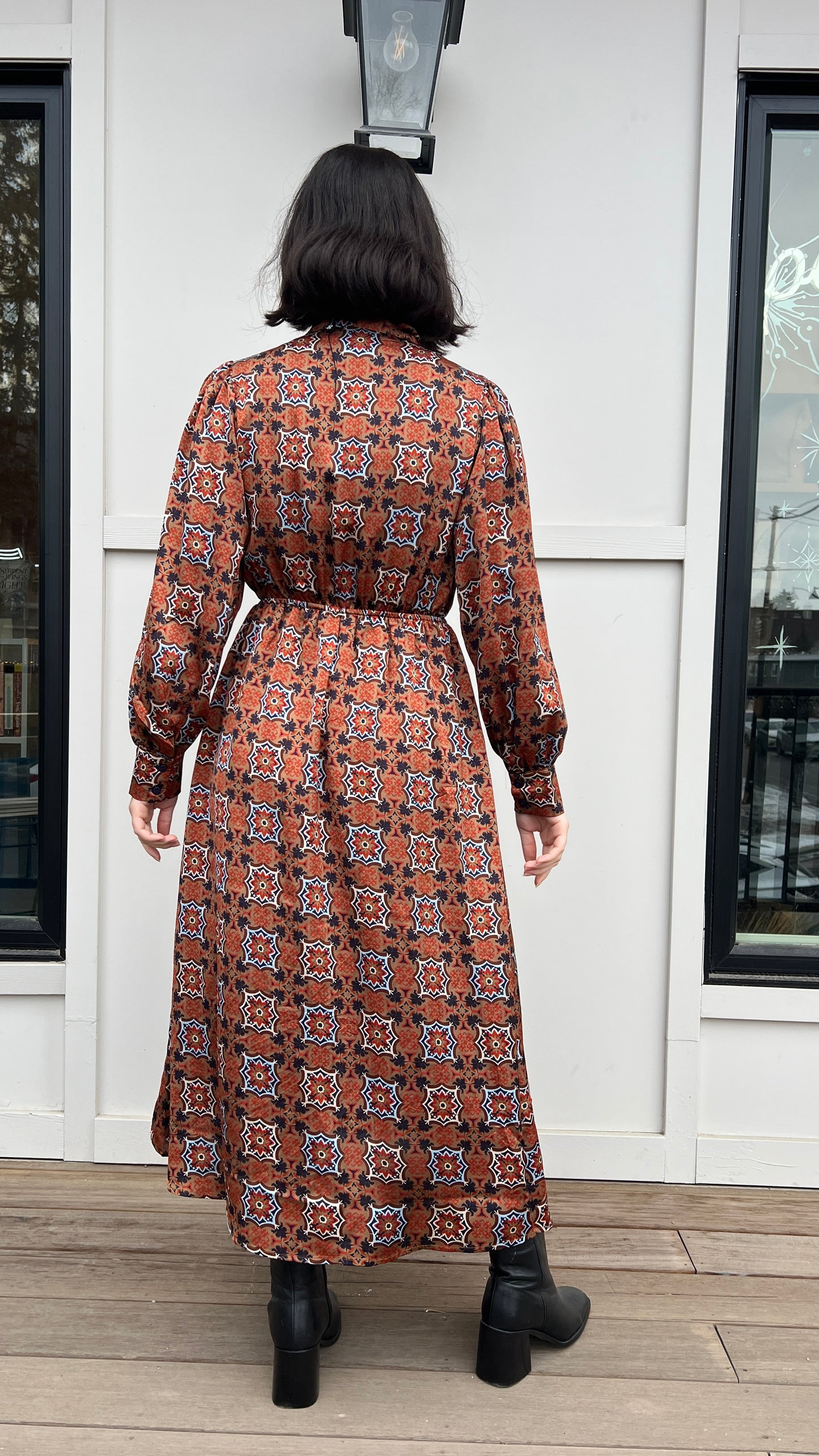 Molly Bracken Tile Printed Dress, Size S