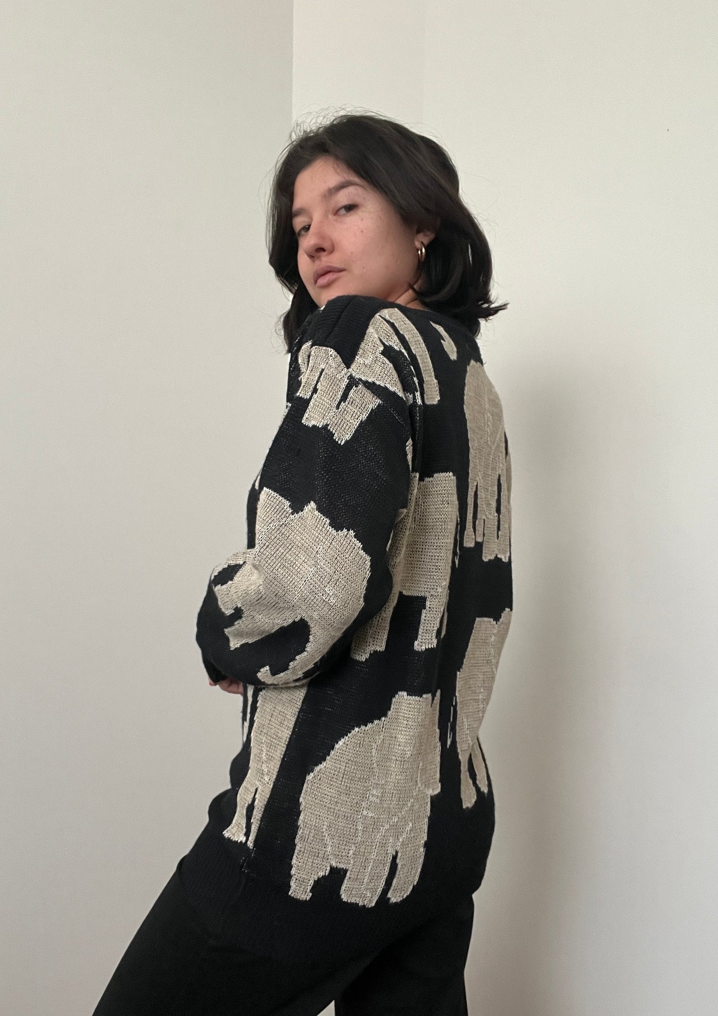 Vintage Elephant Crewneck Sweater, Size M
