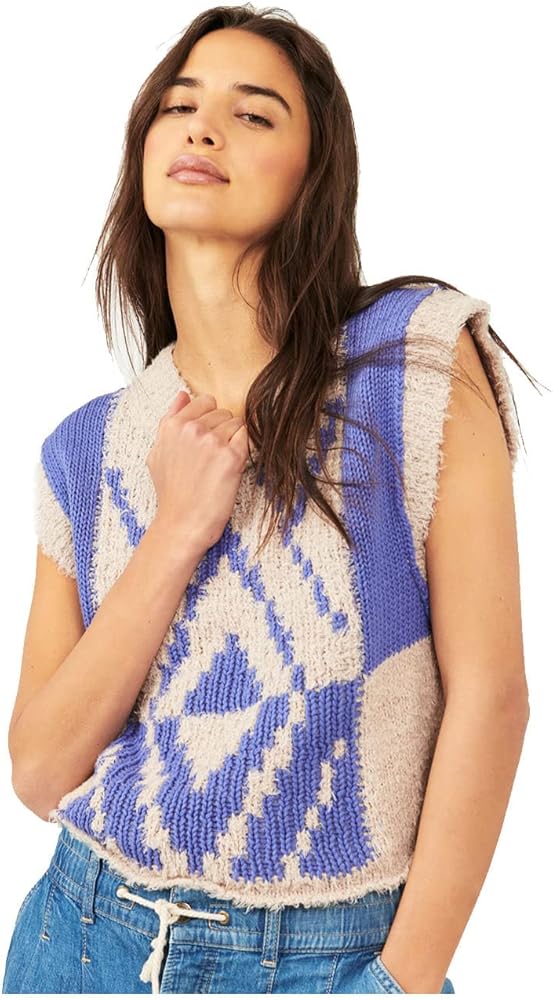 Free People Aztec Fuzzy Vest, Size S