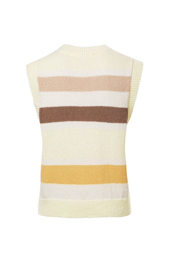 Yaya Lemon Yellow Striped Vest, Size XL