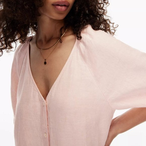 Wilfred Aperitif Baby Pink Linen Dress, Size L