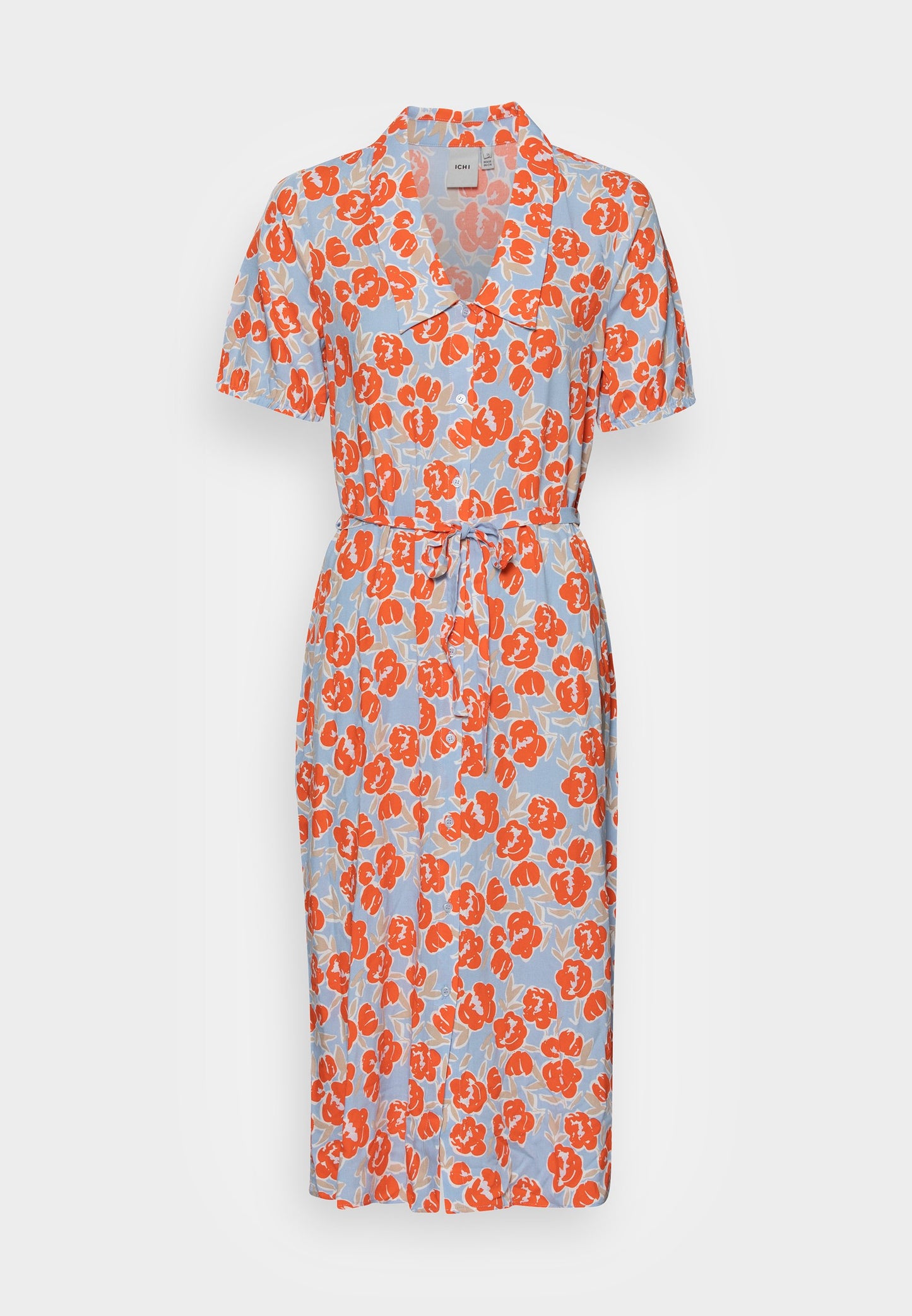 Ichi Mandarin Floral Maxi Dress, Size 38