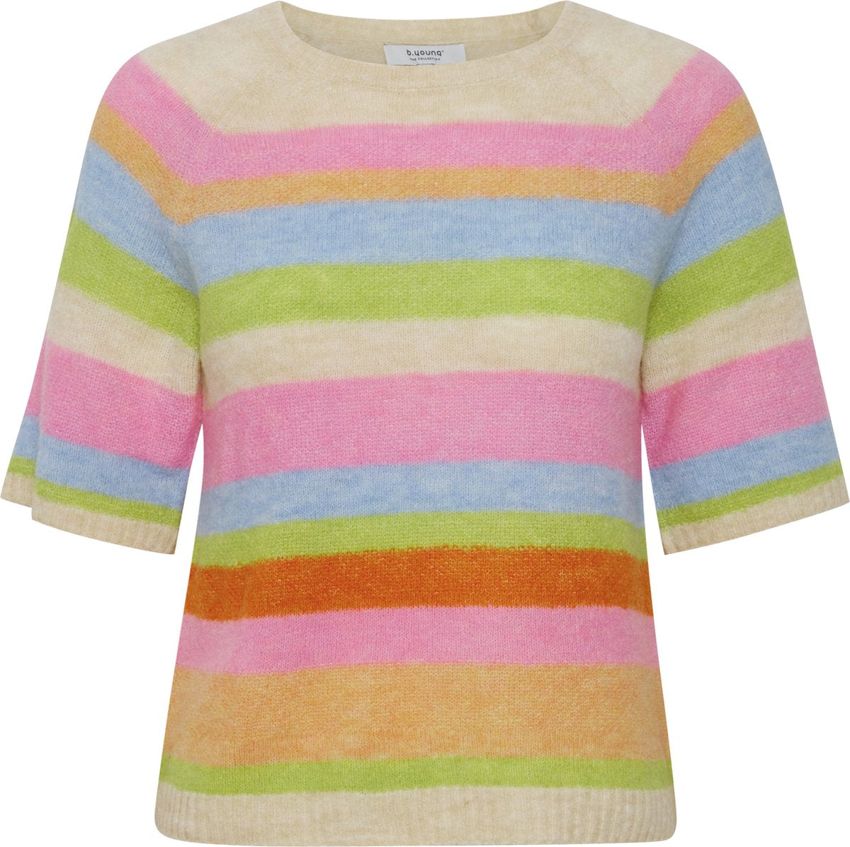 B Young Striped Neon Sweater, Size M