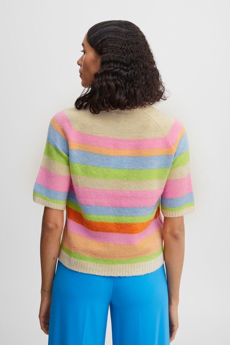 B Young Striped Neon Sweater, Size M