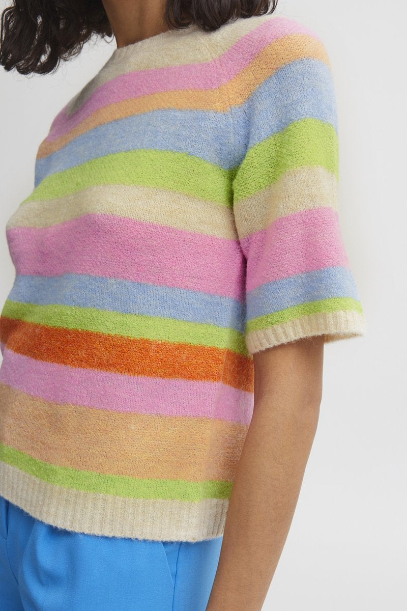 B Young Striped Neon Sweater, Size M