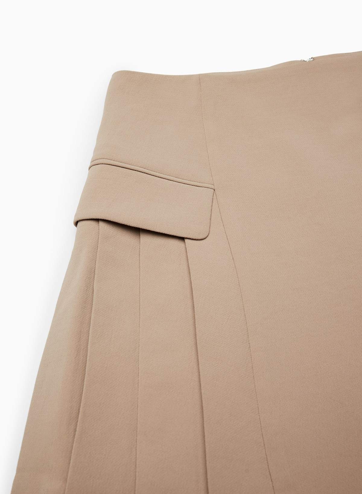 Wilfred Tan Side Pleat Minetta Skirt, Size 6