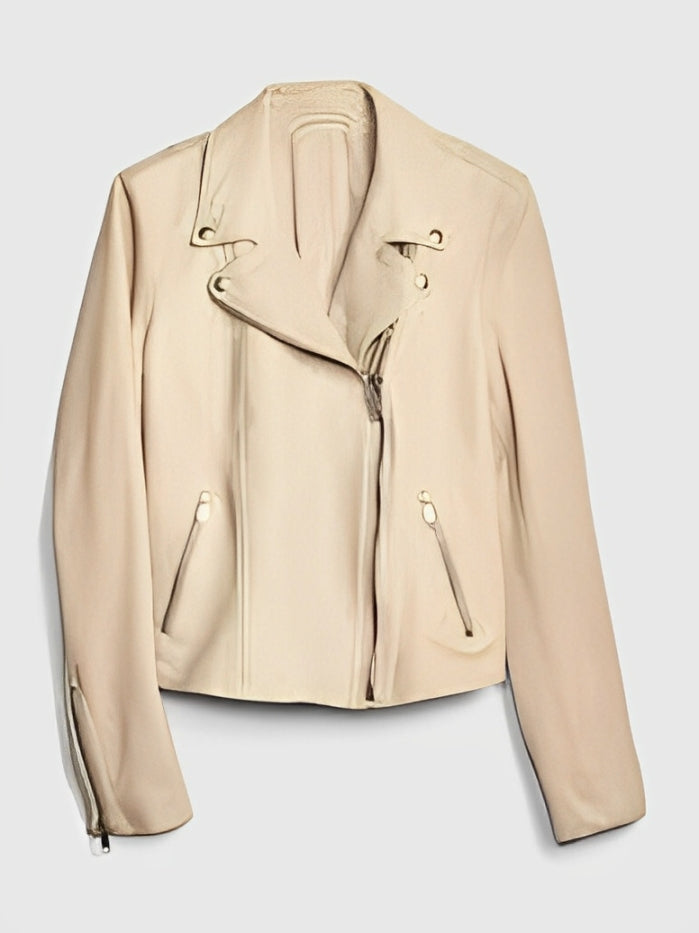 NWT Gap Lamb Leather Tan Jacket, Size XS