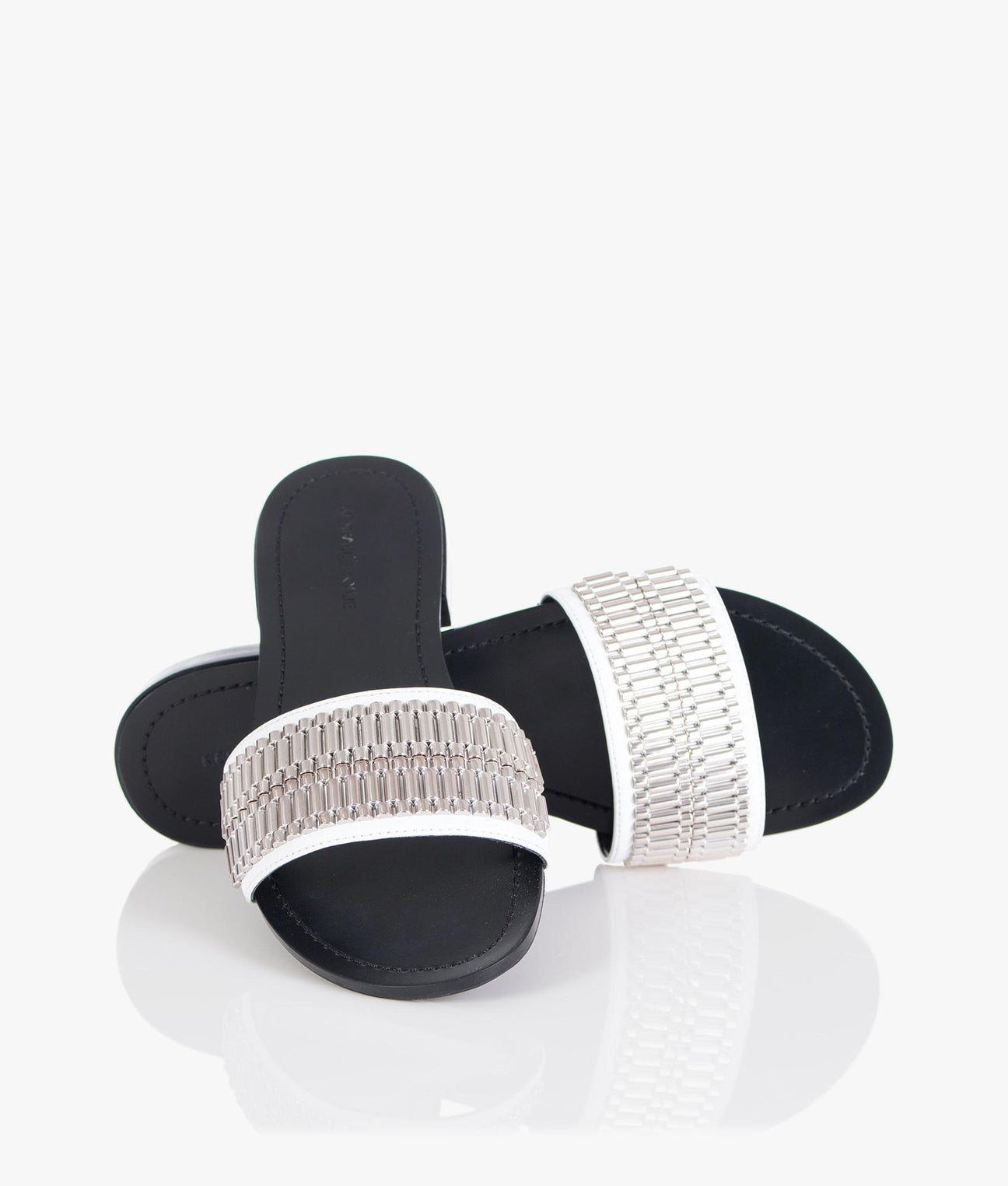 Kendall & Kylie Silver Beaded Sandals, Size 7.5