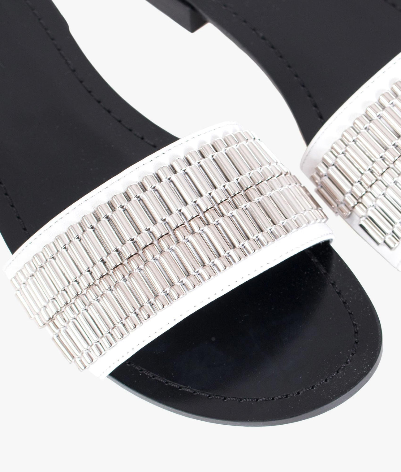 Kendall & Kylie Silver Beaded Sandals, Size 7.5