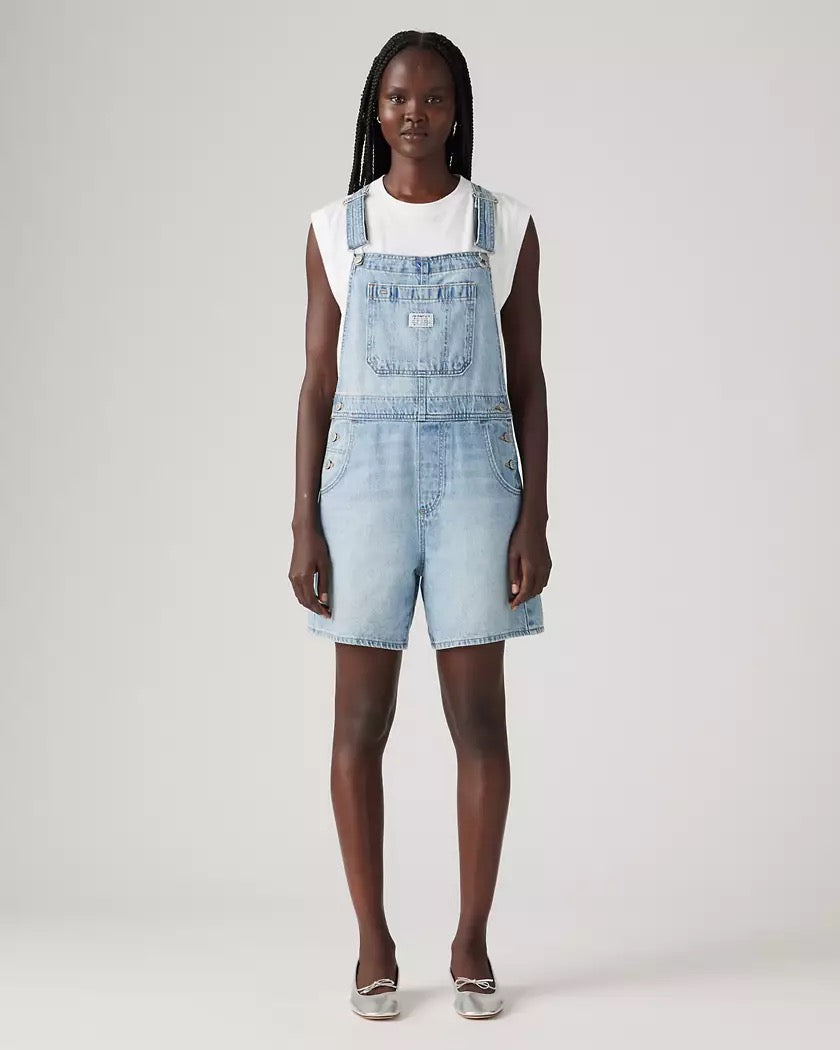 NWT Levi Denim Utility Shortalls Overalls, Size S