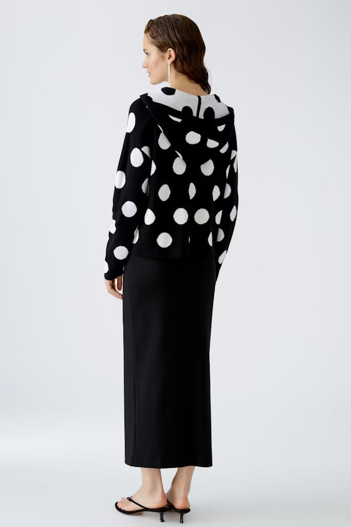 Oui Black Spotted Hoodie, Size 12