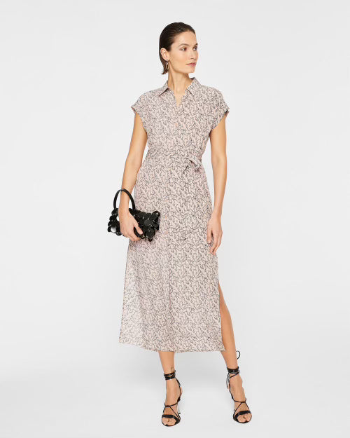 Club Monaco Silk Pink Floral Dress, Size 6