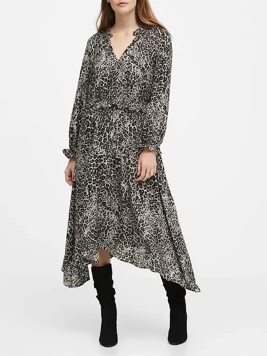 Banana Republic Cheetah Print Maxi Dress, Size 6