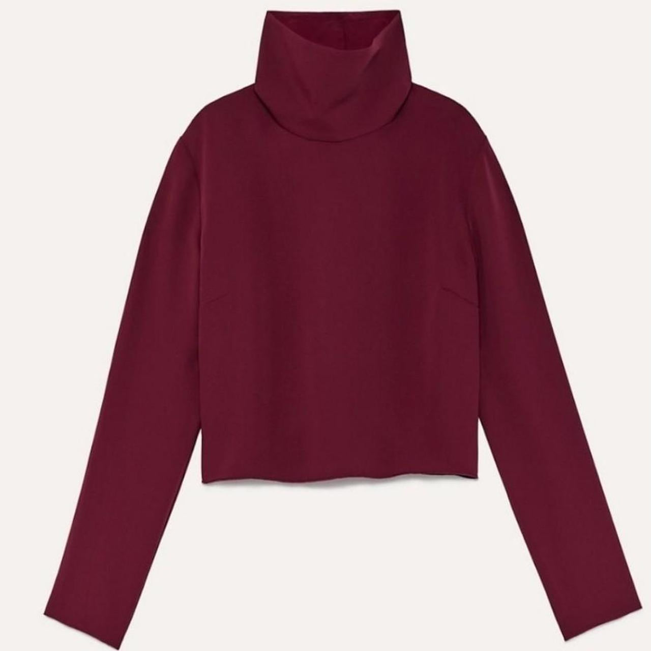 Babaton Burgundy Barolo Turtleneck Blouse, Size XXS