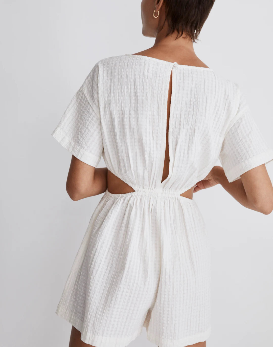 Madewell White Cutout Romper, Size XXS
