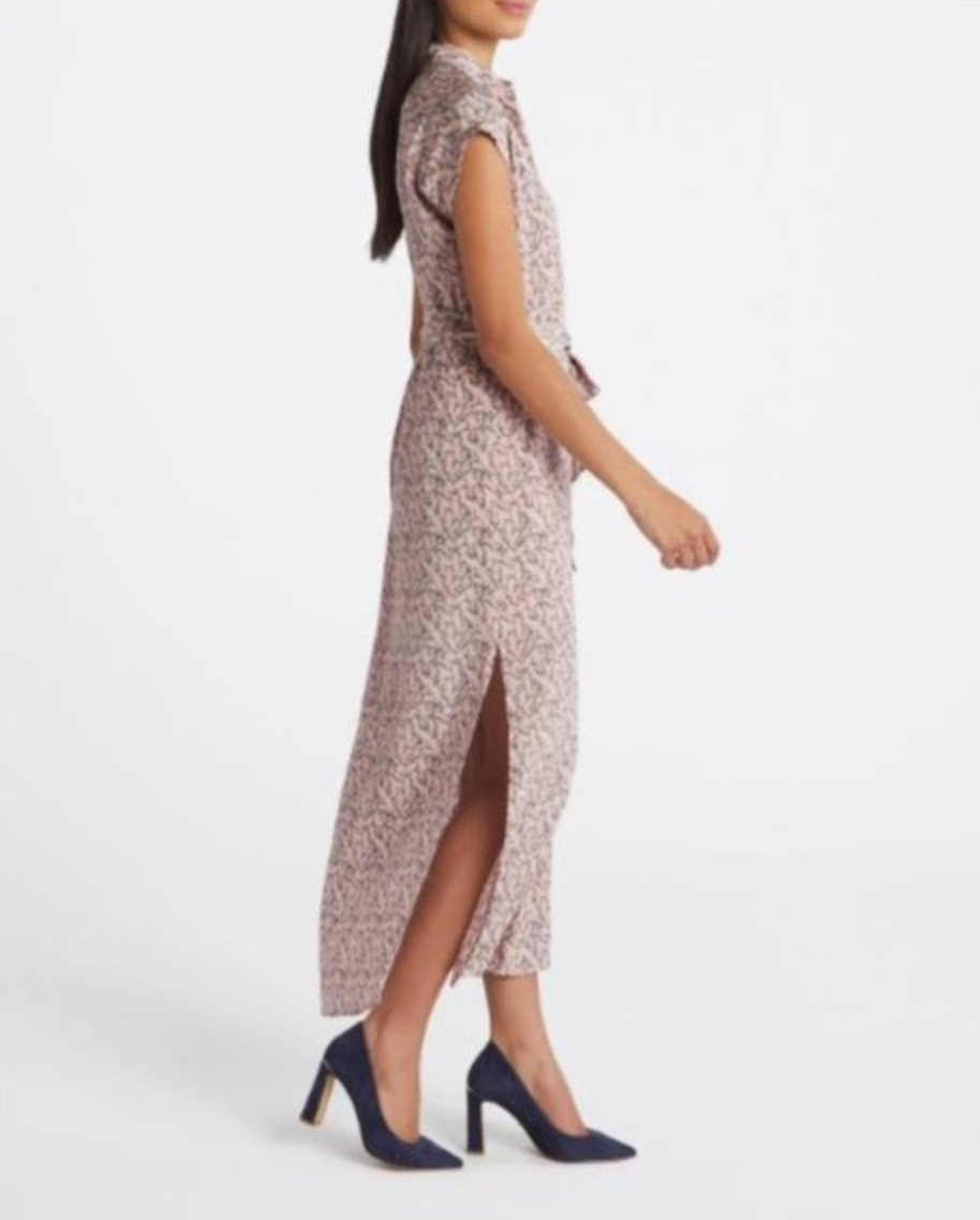 Club Monaco Silk Pink Floral Dress, Size 6