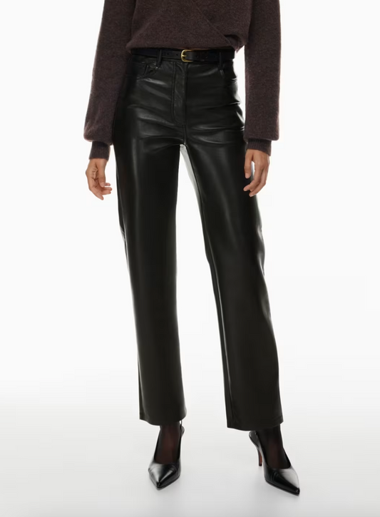 Wilfred Melina Black Pleather Pants, Size 6