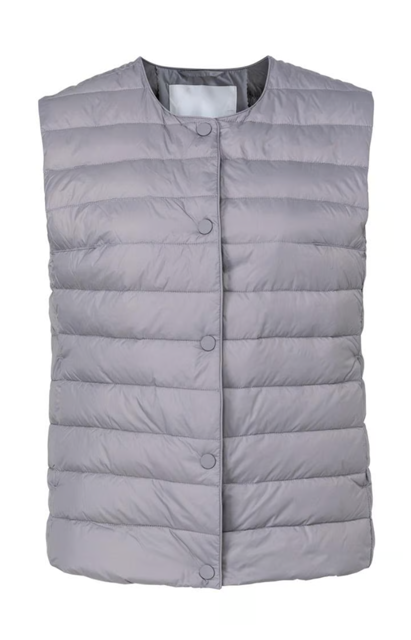Yaya Grey Down Puffer Vest, Size L