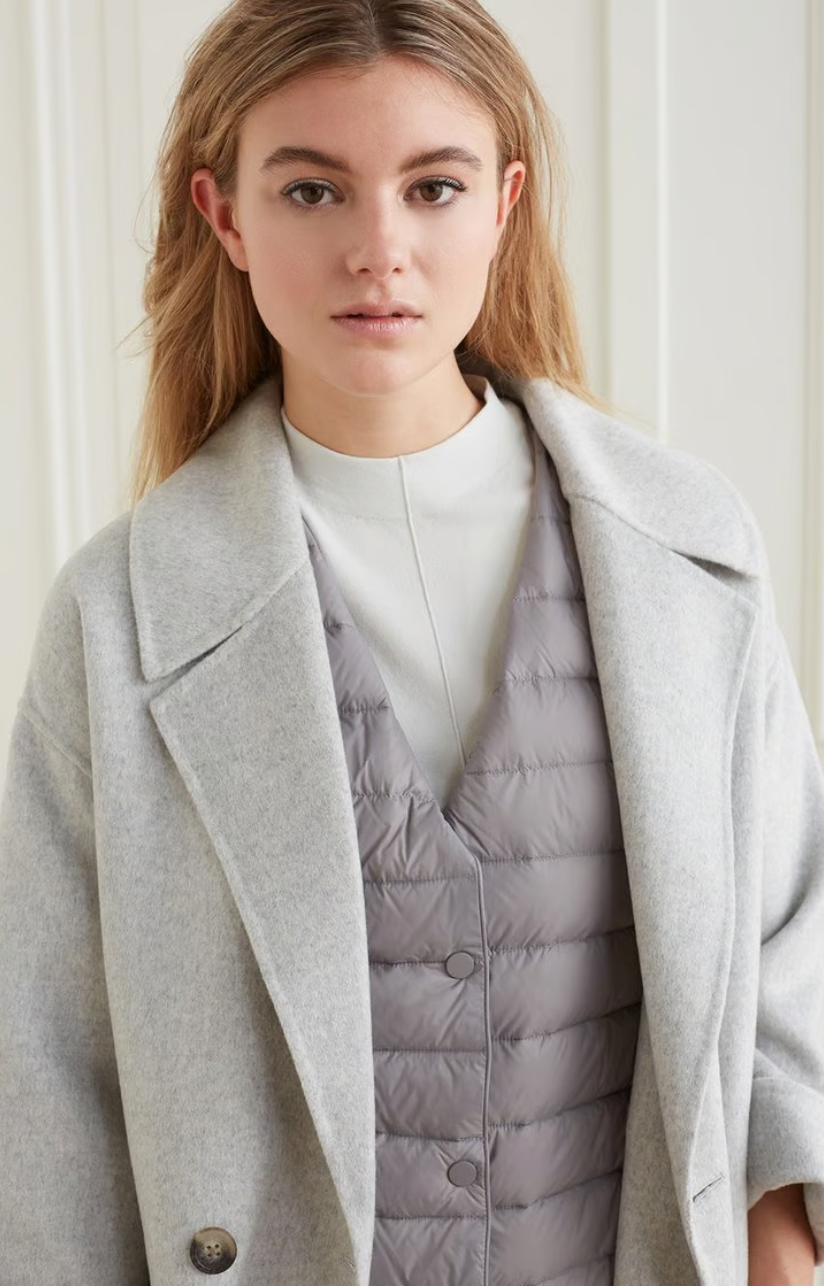 Yaya Grey Down Puffer Vest, Size L