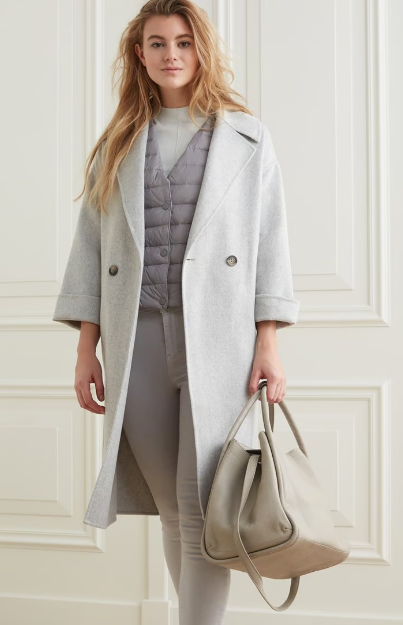 Yaya Grey Down Puffer Vest, Size L