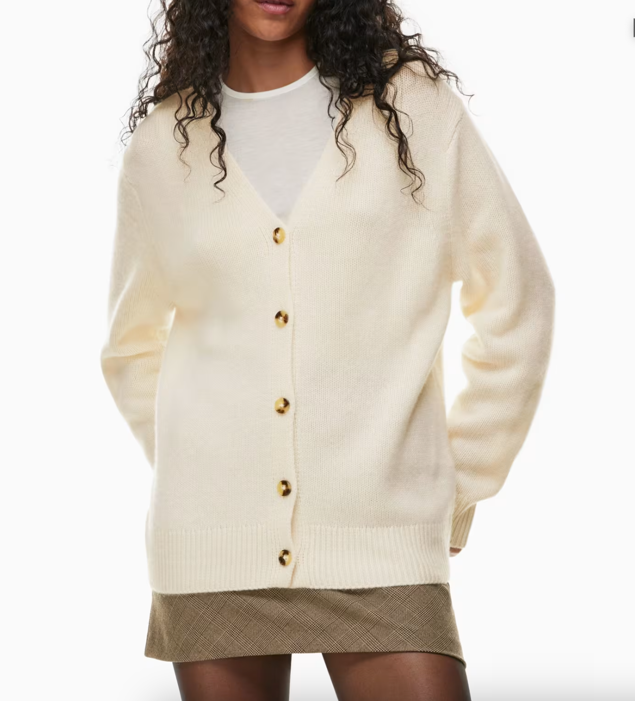 Wilfred Cream Cashmere Cardigan, Size XS