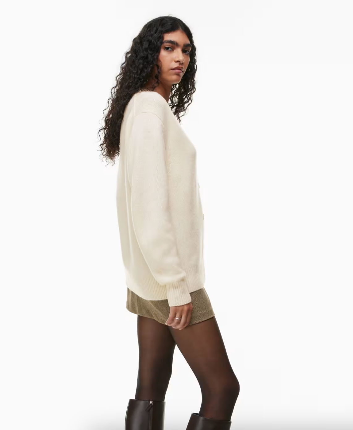 Wilfred Cream Cashmere Cardigan, Size XS