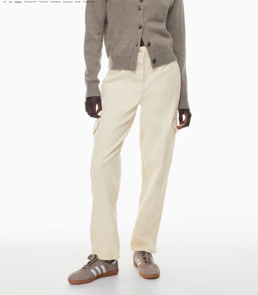 Wilfred Free Cream Cargo Pants, Size 2