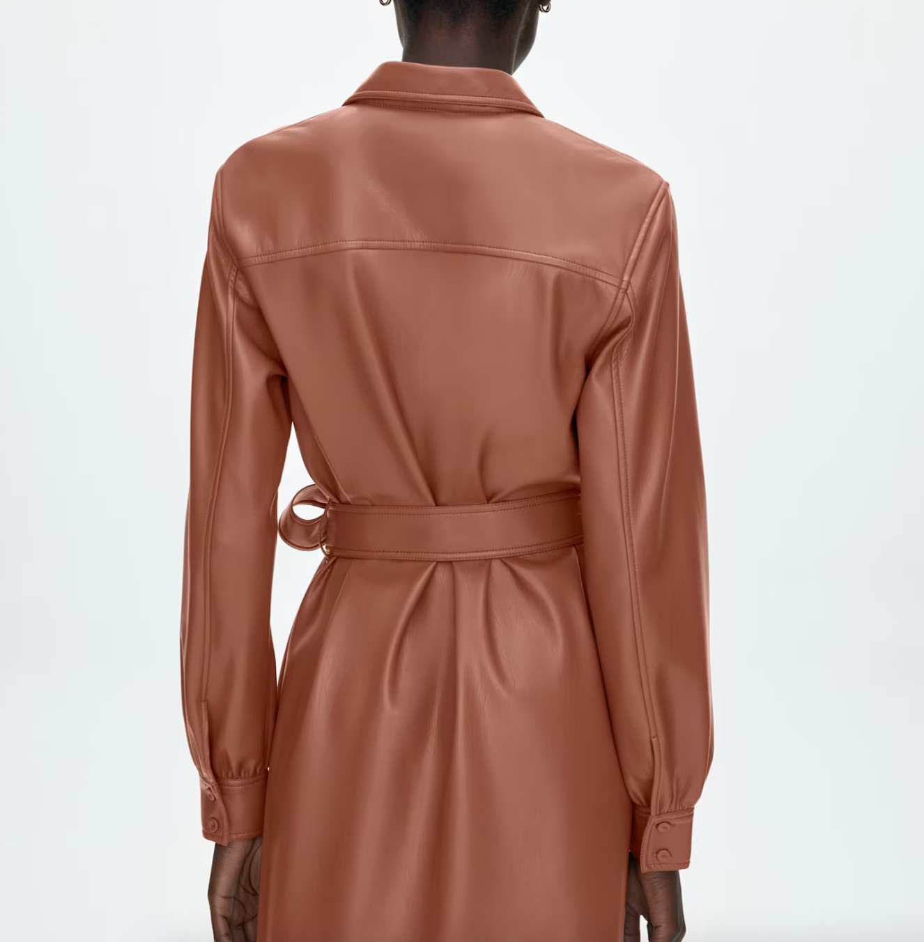 Wilfred Caroline Brown Pleather Dress, Size S