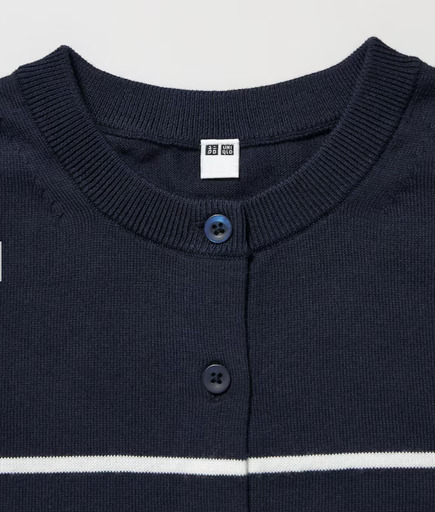 Uniqlo Navy Striped Cardigan, Size M