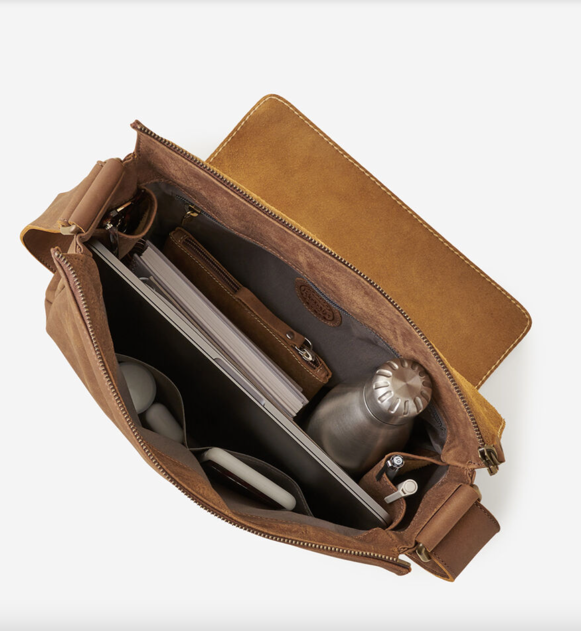 Roots Raiders Brown Genuine Leather Satchel Bag