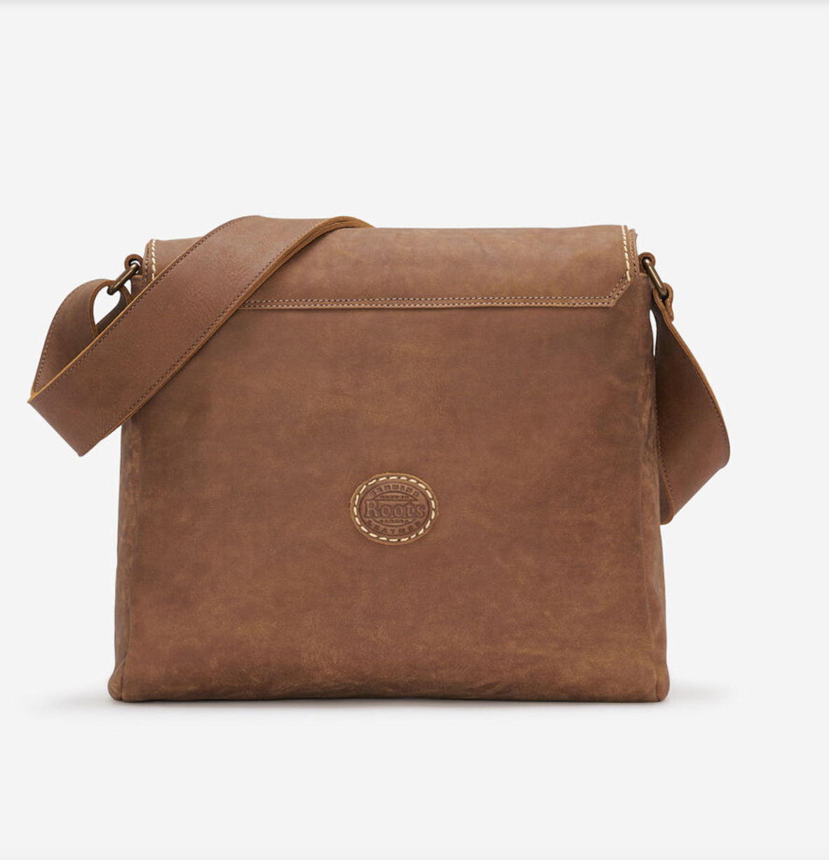 Roots Raiders Brown Genuine Leather Satchel Bag