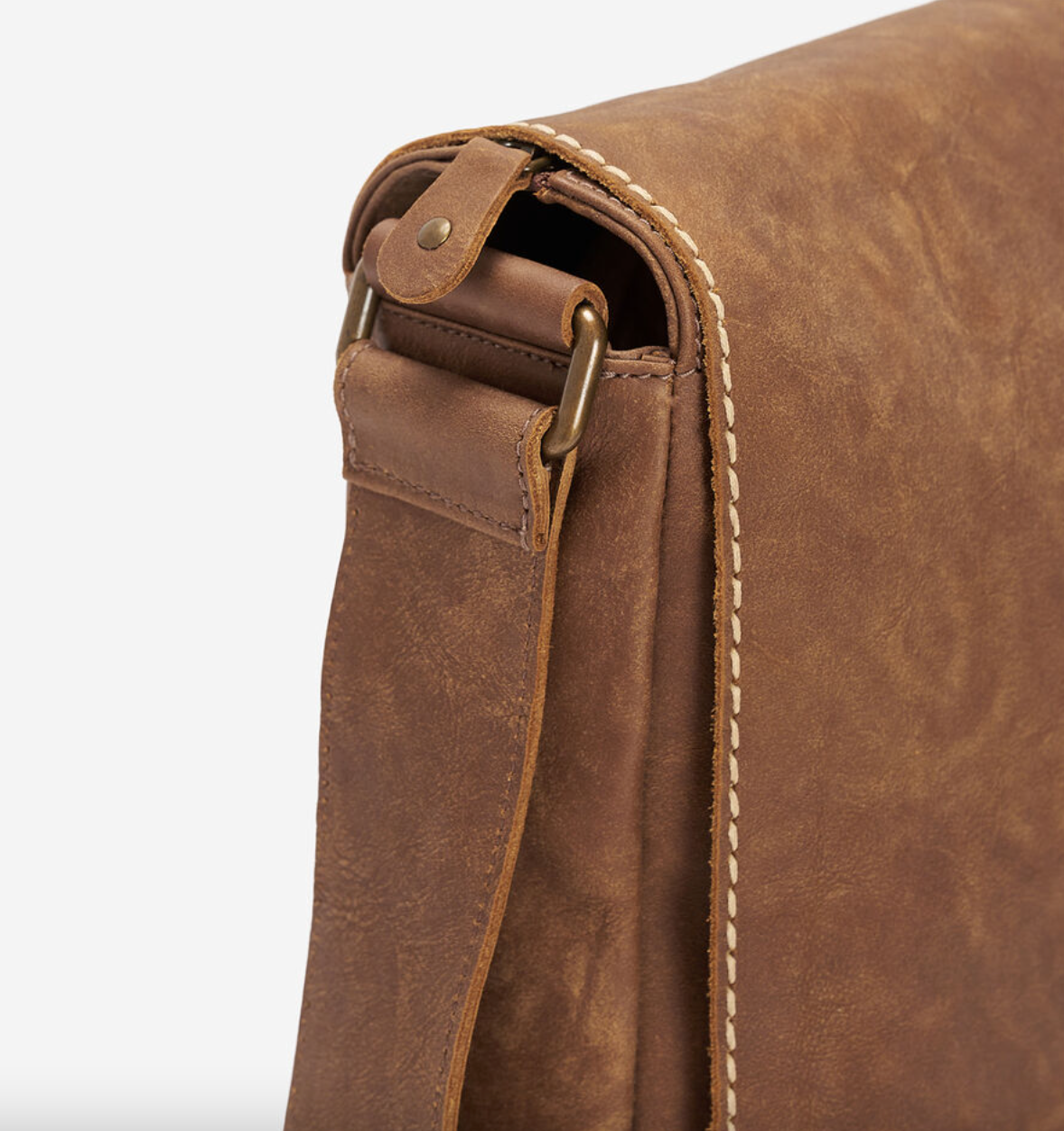 Roots Raiders Brown Genuine Leather Satchel Bag