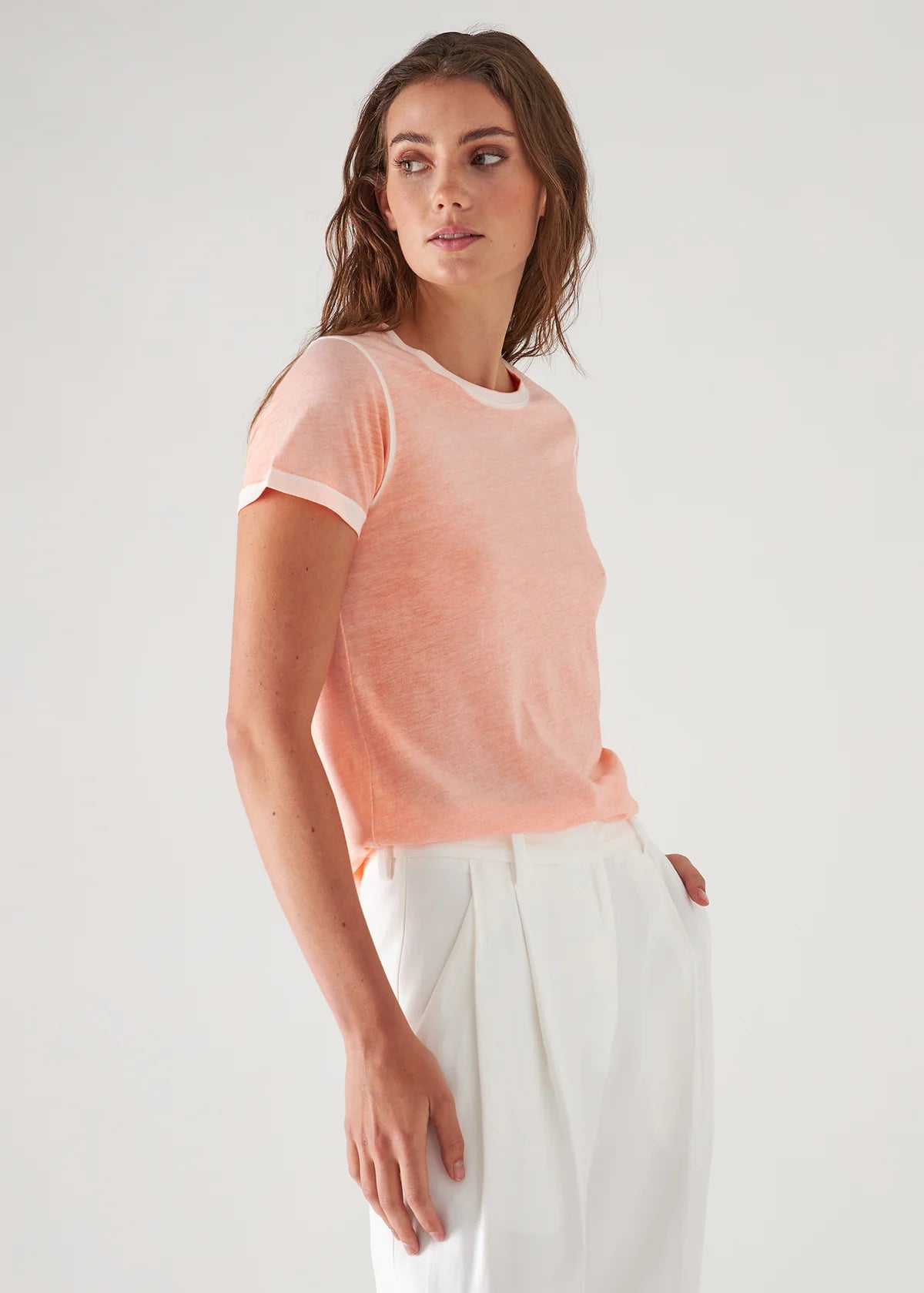 Patrick Assaraf Orange Cotton T-Shirt, Size S