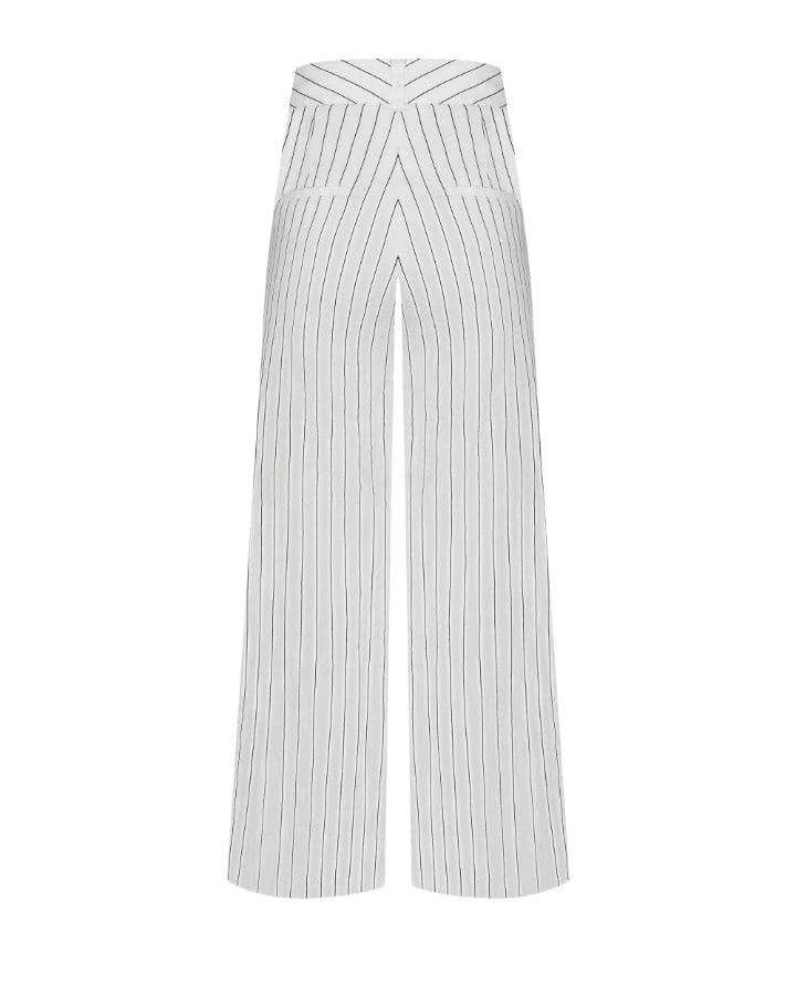 Cambio White Pinstripe Pants, Size 8