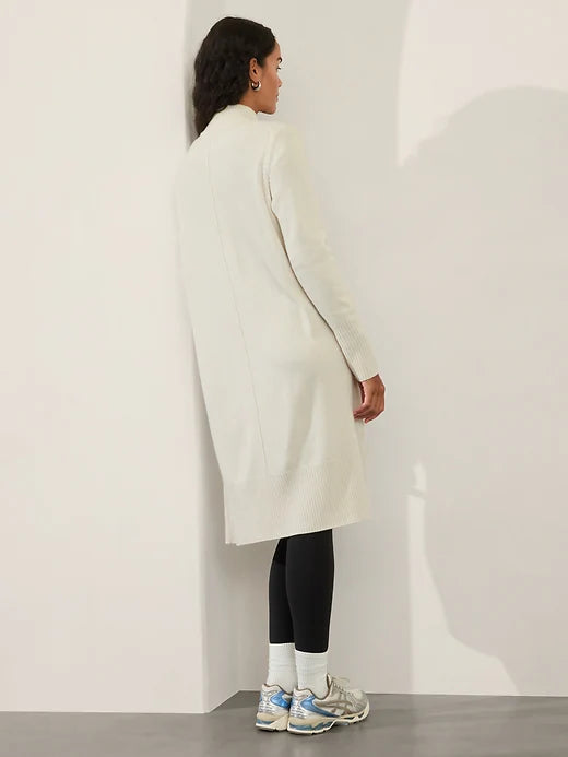 Athleta Cream Merino Cardigan, Size L