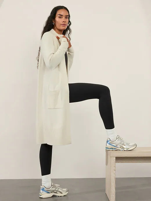 Athleta Cream Merino Cardigan, Size L