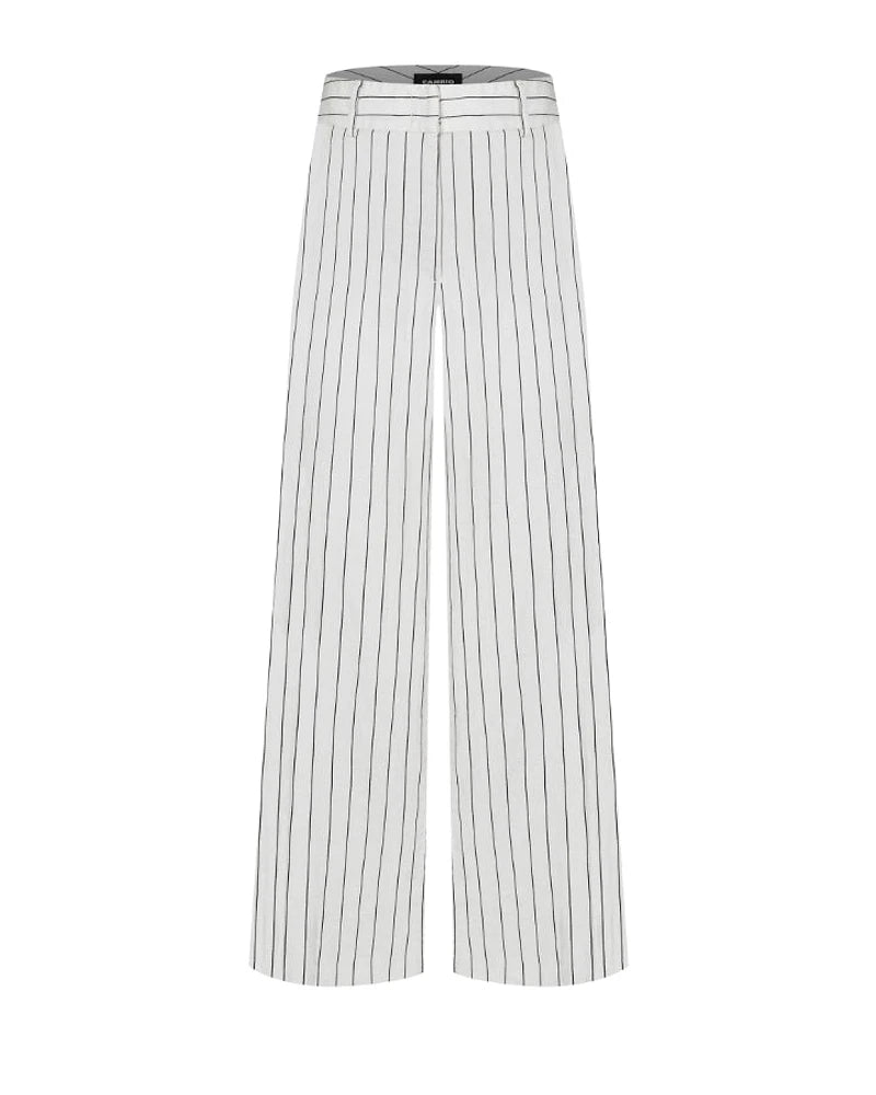 Cambio White Pinstripe Pants, Size 8