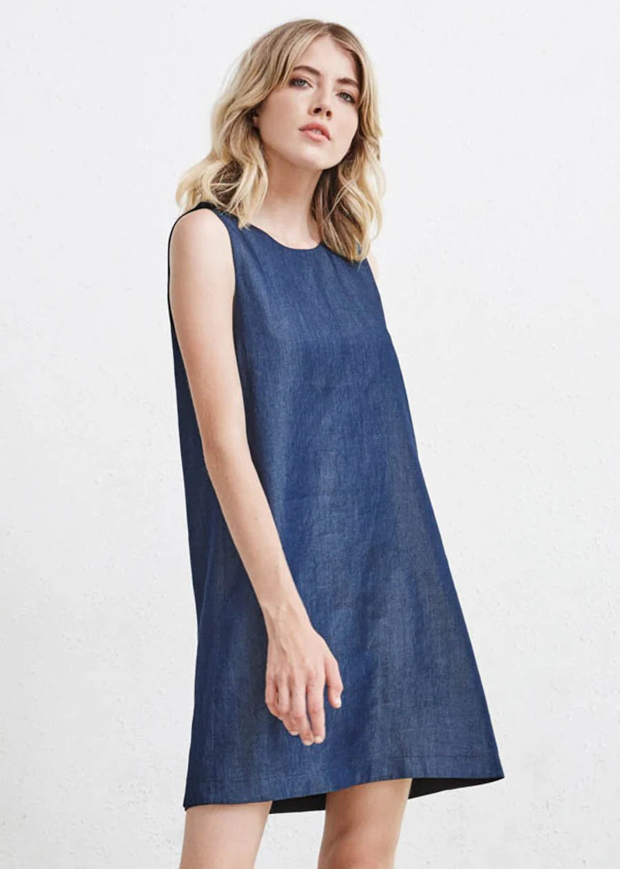 Vetta Reversible Denim & Black Dress, Size L